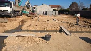 Excavation des fouilles - Coulage des fondations