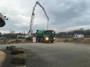 Coulage par camion pompe du dallage