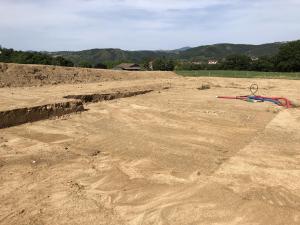 Terrassement suite au bornage et à l’implantation de la maison